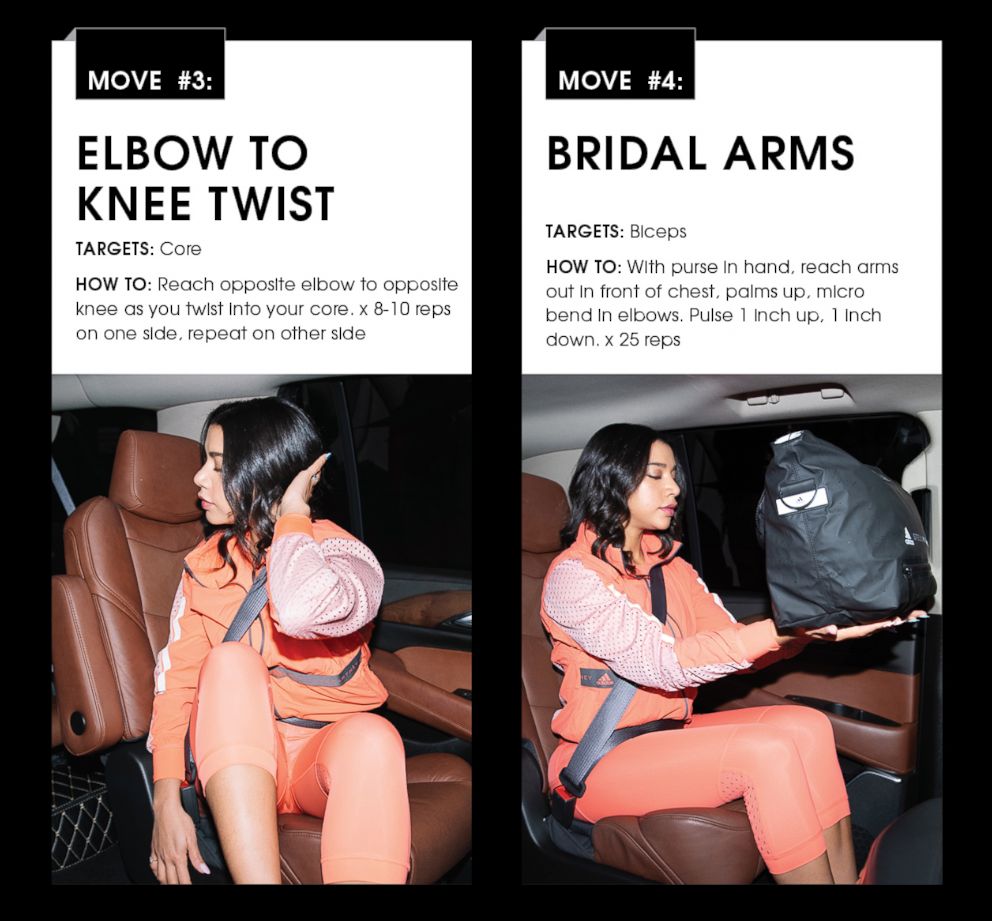 PHOTO: The Uber x adidas Fitness Guide has six easy moves to do while sitting down in the car.