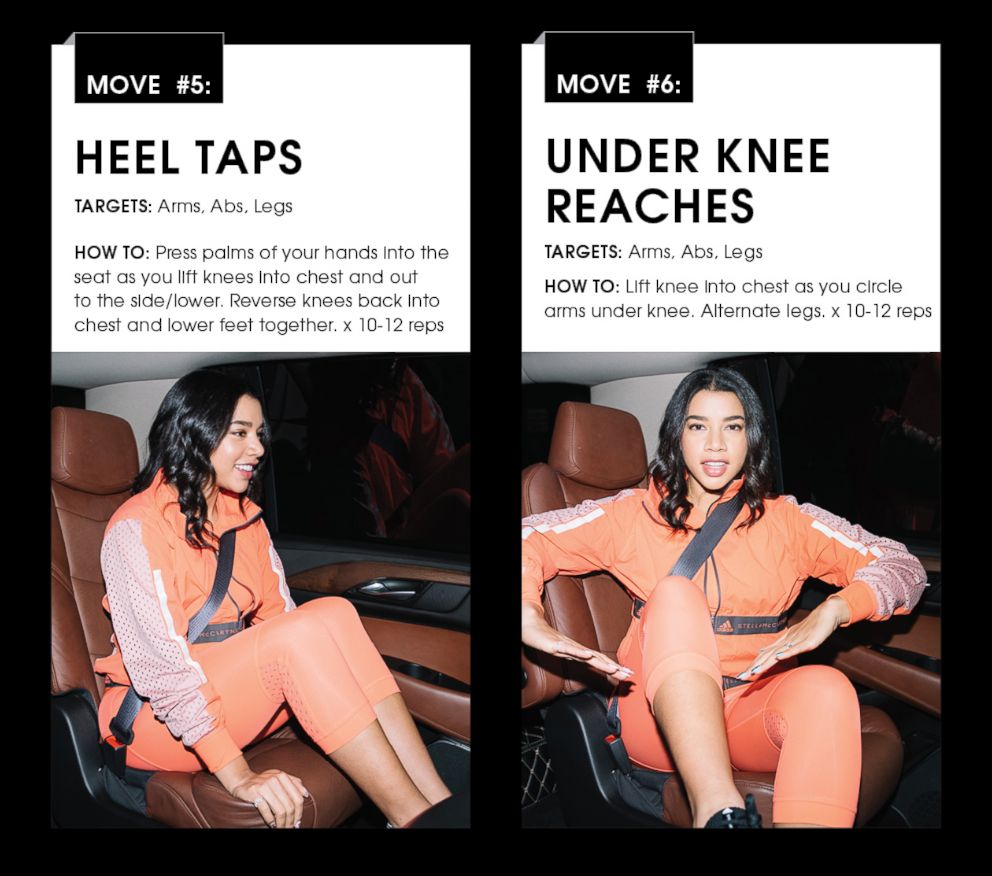 PHOTO: The Uber x adidas Fitness Guide has six easy moves to do while sitting down in the car.