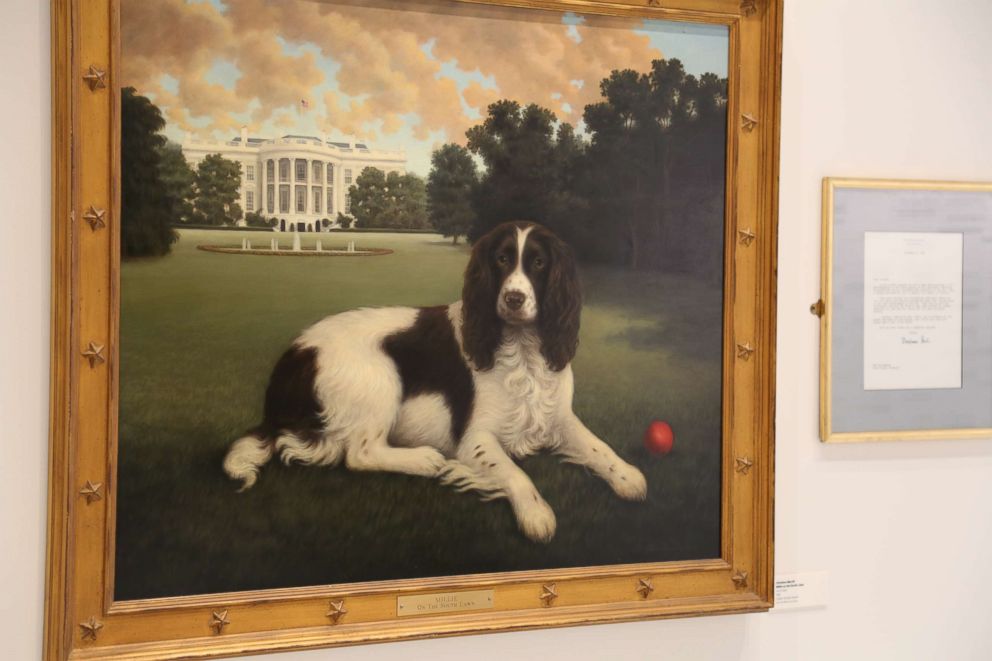 PHOTO: The Bush's former dog Millie's portrait next to a letter from Former First Lady Barbara Bush.