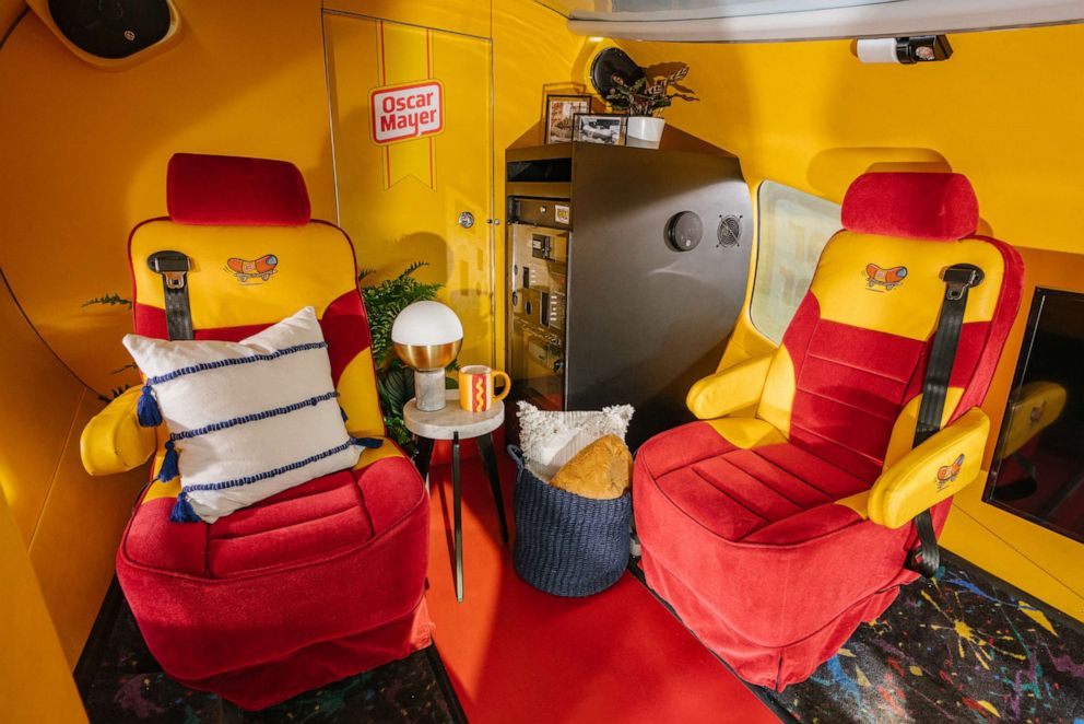 PHOTO: A look inside the Oscar Mayer Wienermobile which will be available to book on Airbnb beginning Wednesday July, 24.