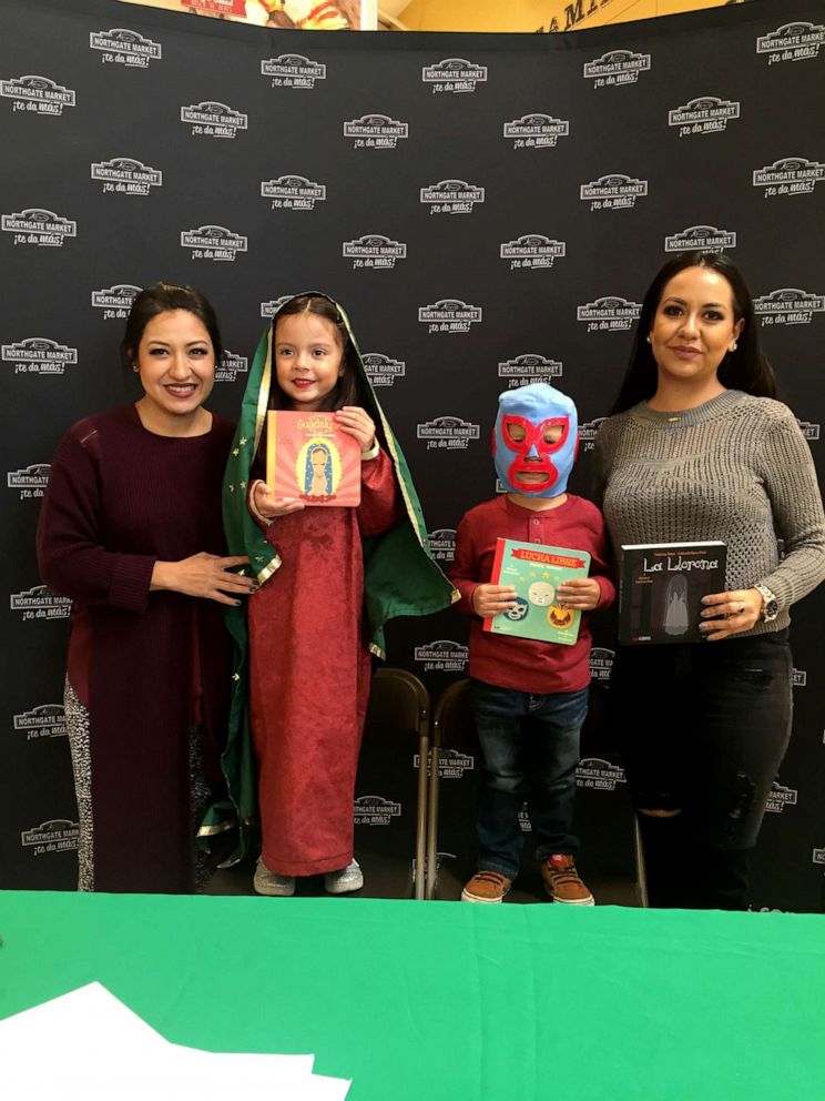 PHOTO: Lil' Libros, founded by Ariana Stein, left, and Patty Rodriguez, right, say that a lack of bilingual literature was a problem for mothers like themselves who wanted to celebrate their mixed Latinx and American identities.
