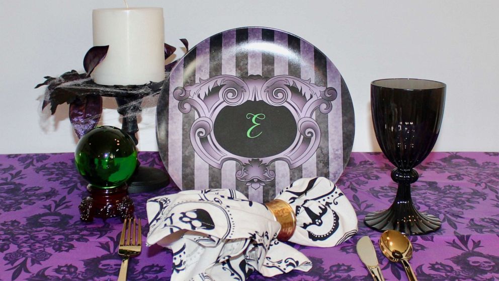 PHOTO: Halloween place setting on a table.