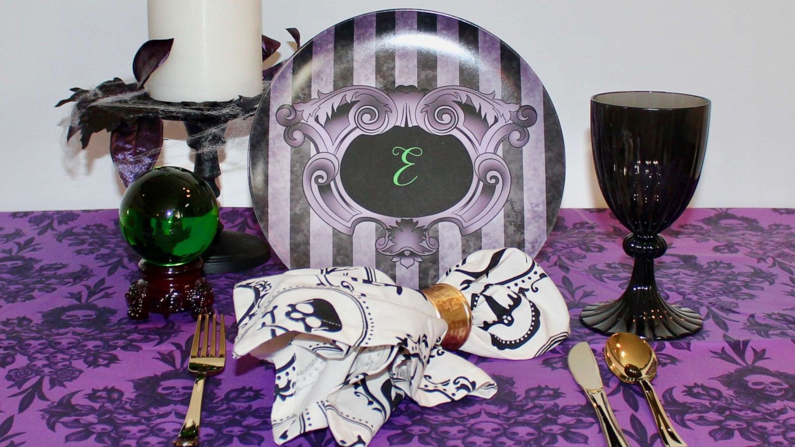 PHOTO: Halloween place setting on a table.