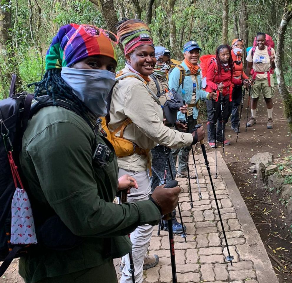 PHOTO: Before the climb officially began, the Shades of Favor group spent four months preparing, knowing that training and gathering gear would be essential to their success.