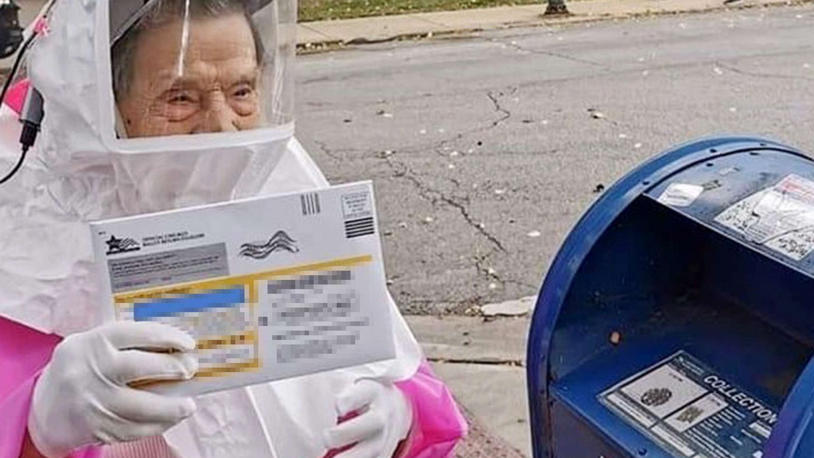 PHOTO: Bea Lumpkin, 102, casts her vote-by-mail ballot in the 2020 election in an image posted on Instagam by the Chicago Teachers Union, Oct. 1, 2020.