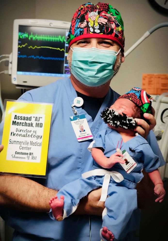 PHOTO: As a nod to health care heroes, one adorable baby was dressed up as Dr. Assaad Merchak, Summerville Medical Center’s neonatology medical director.