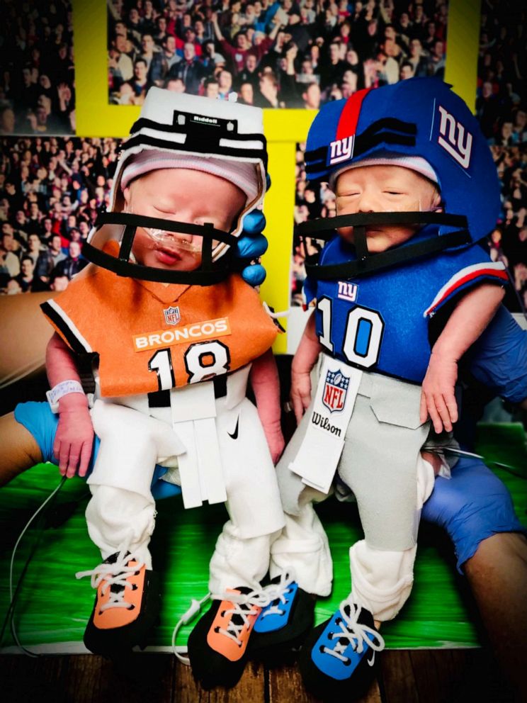 PHOTO: Newborns at HCA Healthcare’s Summerville Medical Center dressed as their favorite public figures like Eli and Peyton Manning.