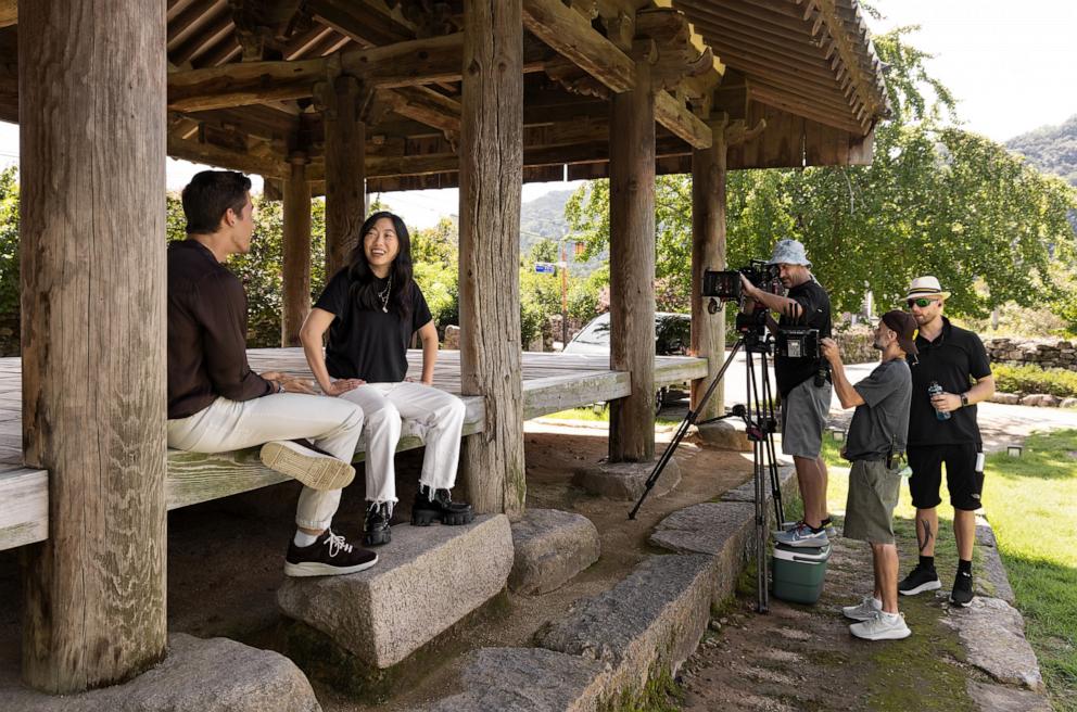 PHOTO: Behind-the-scenes of Antoni Porowski and Awkwafina in Daeyul-ri, South Korea.