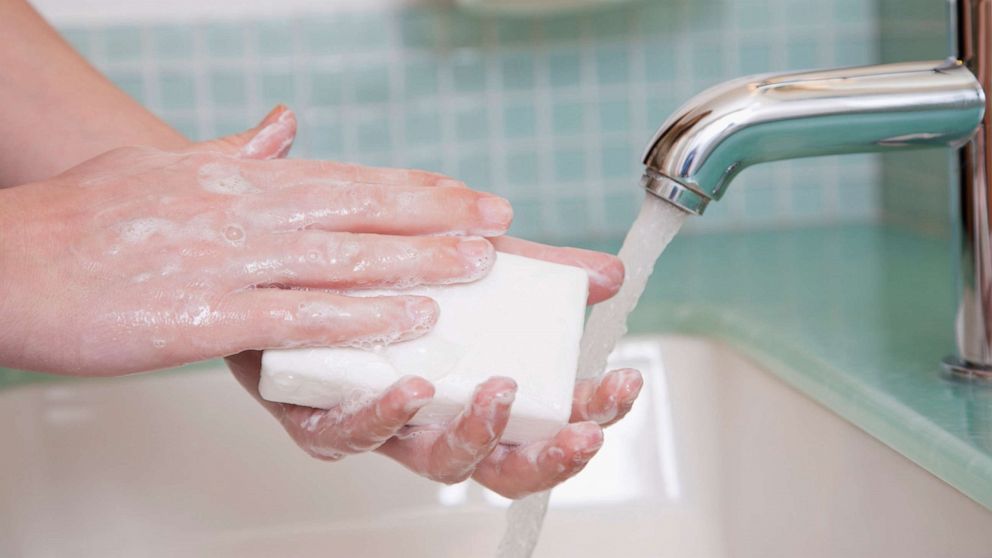 PHOTO: A person washes their hands. 