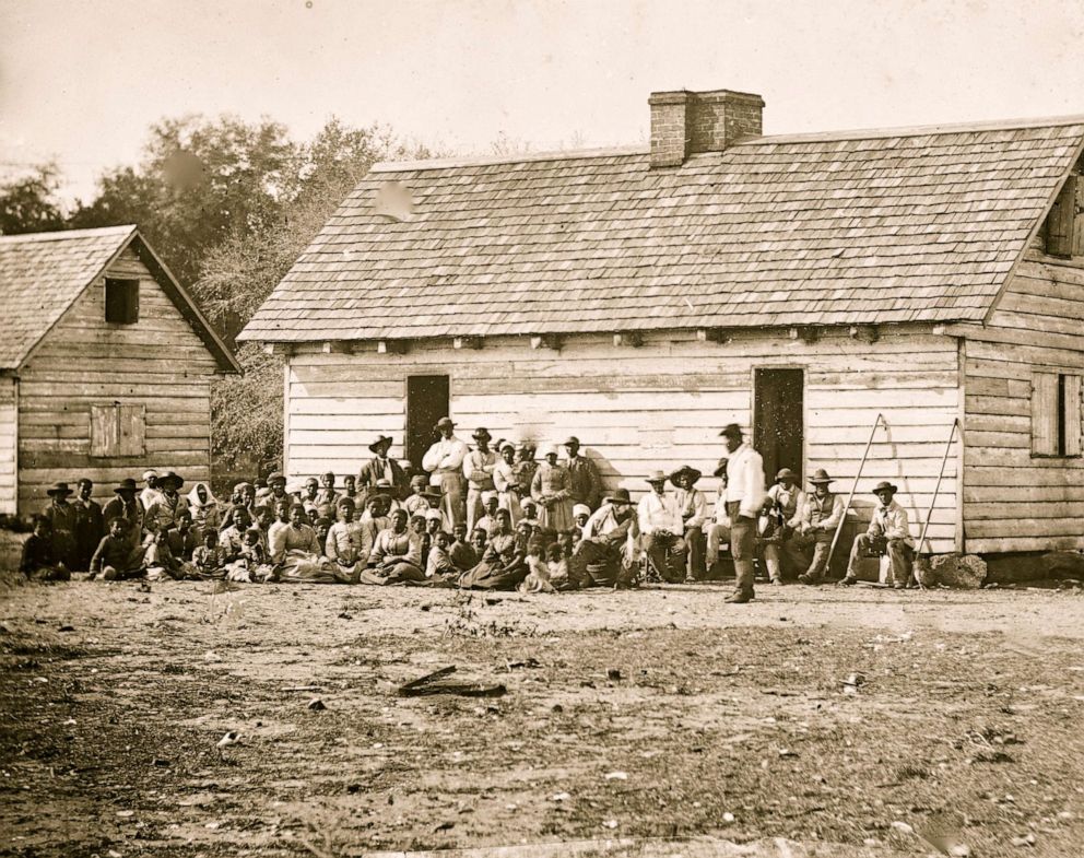 PHOTO: Freed slaves on the Smith Plantation, circa 1862.