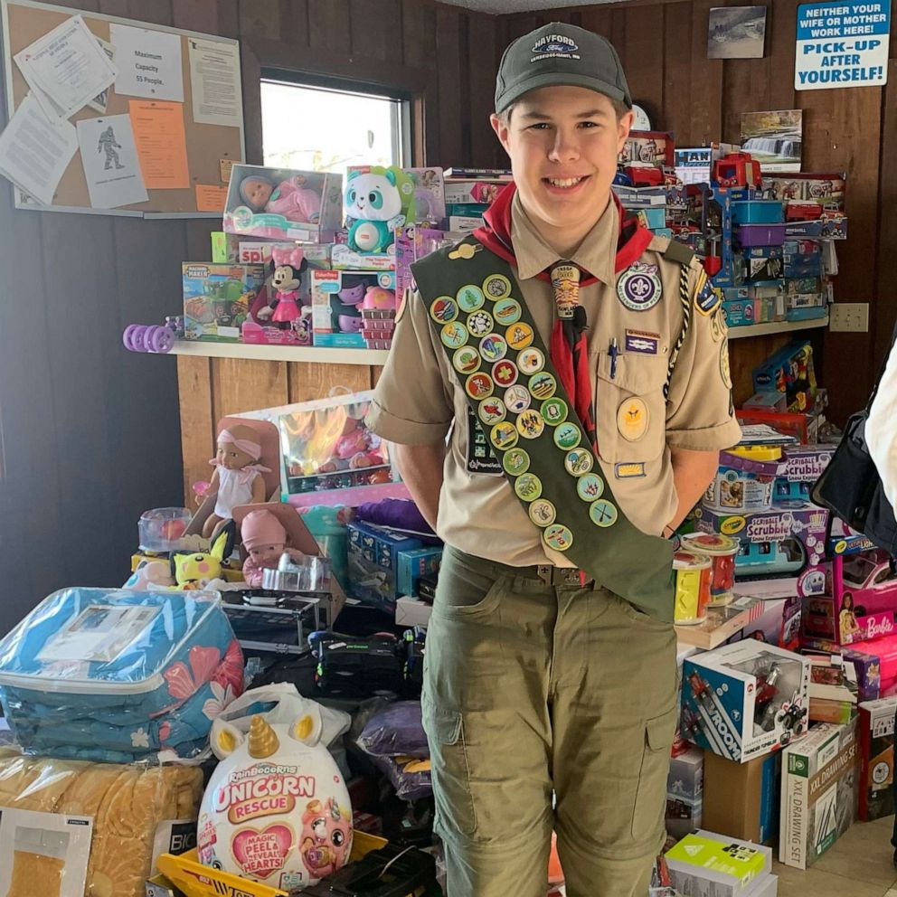 VIDEO: Boy Scout buys Christmas gifts for kids in foster care and shelters