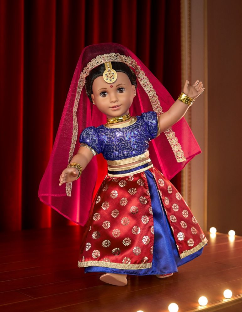 PHOTO: American Girl's 2023 Girl of the Year Kavi Sharma pictured in Bollywood dance costume, available for purchase.