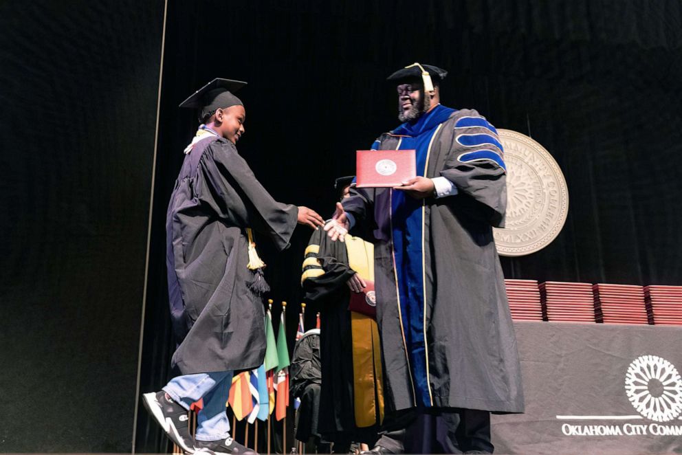PHOTO: Elijah Muhammad receives his degree from Oklahoma City Community College.