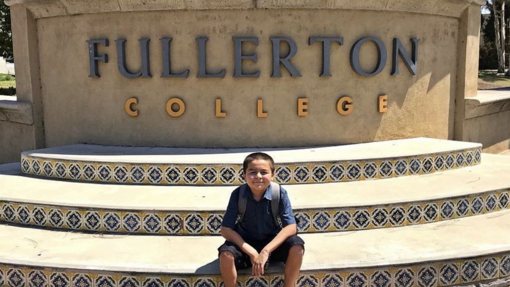 PHOTO: Jack Rico, 13, is verified as the youngest graduate in the 107-year history of Fullerton College in Fullerton, California, which was established was established in 1913.