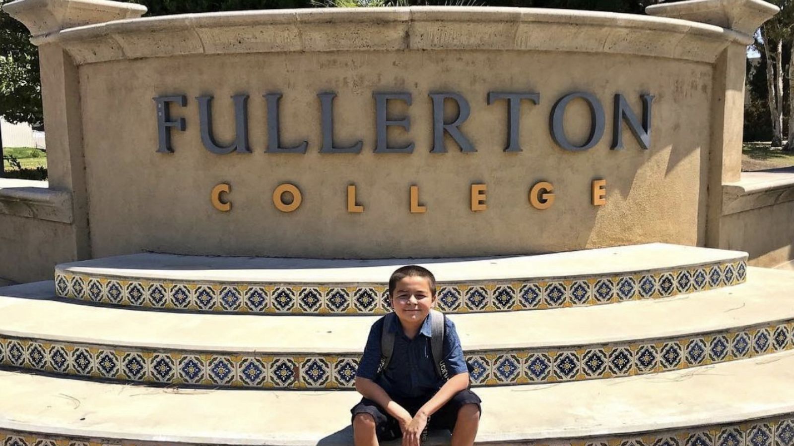 PHOTO: Jack Rico, 13, is verified as the youngest graduate in the 107-year history of Fullerton College in Fullerton, California, which was established was established in 1913.