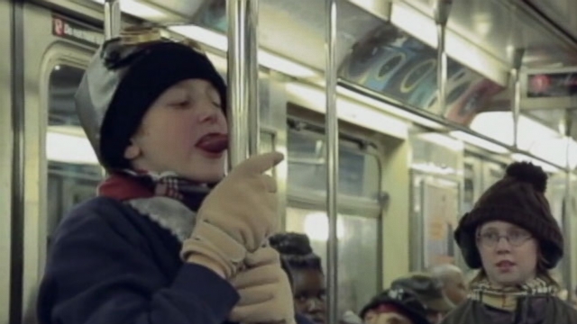 Improv Everywhere Reenacts &#039;A Christmas Story&#039; Flagpole Scene on Subway Video - ABC News