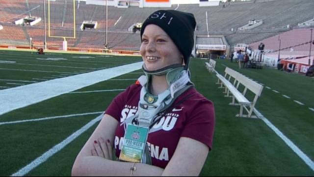 Florida State Player Michael Scheerhorn Helped Raise Over 10k For Young Fan Video Abc News