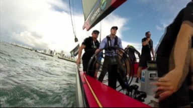 VIDEO: Kate Middleton defeated her husband and future king twice in America's Cup sailboats.