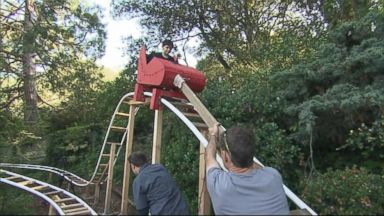 VIDEO: Dad Builds Roller Coaster in Backyard