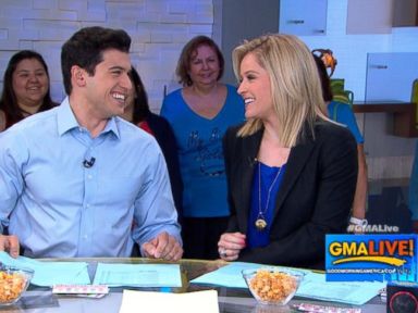 VIDEO: Things get hot and spicy when Gio and Sara try Sriracha-flavored popcorn.