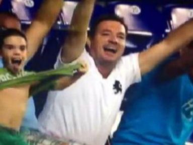 VIDEO: A young baseball fan showed off some dance moves with his swinging hips.