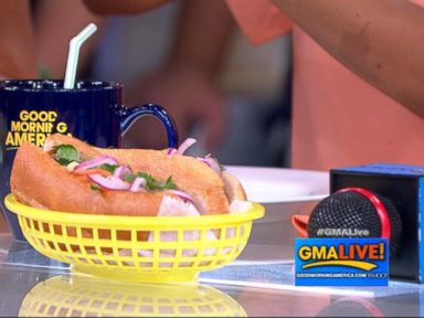 VIDEO: ABC News' Paula Faris and Mara Schiavocampo celebrate National Hotdog Day.