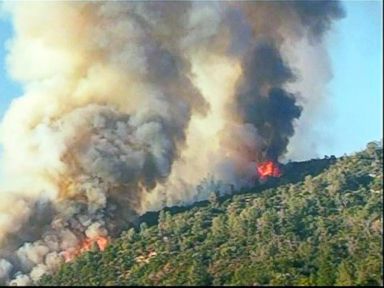 VIDEO: Wildfire Approaches Propane Building in Oakhurst, Cali.