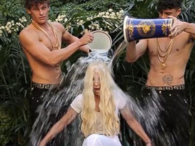 VIDEO: Donatella Versace Fashionably Gets Doused Doing Ice Bucket Challenge