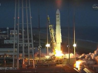 VIDEO: Orbital Sciences Corp. rocket explodes into fireball seconds after launch from Wallops Island, Virginia.