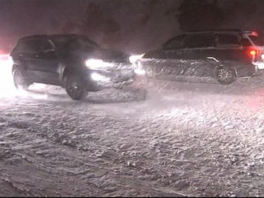 VIDEO: Drivers Trapped on Snowy California Highway