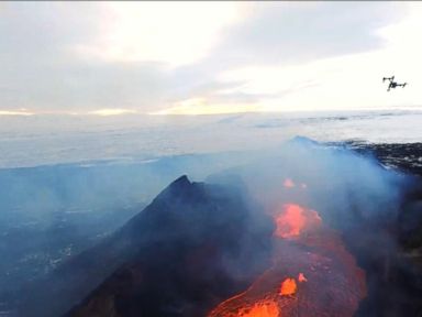 VIDEO: 'GMA' Flies Drone Over Erupting Volcano Live 