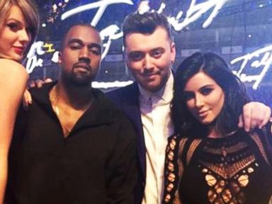 VIDEO: Kanye West and Kim Kardashian Party With Taylor Swift and Sam Smith At Brit Awards