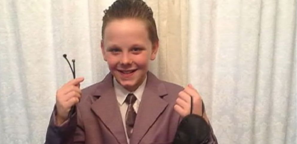 11 year old dressed as christian grey