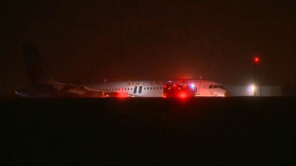 Air Canada Flight Crash Lands, Skids Off Runway Video ABC News