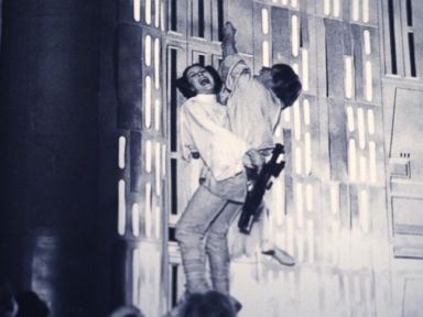 VIDEO: Carrie Fisher 'Scared to Death' Before Iconic 'Star Wars' Swing Across Scene