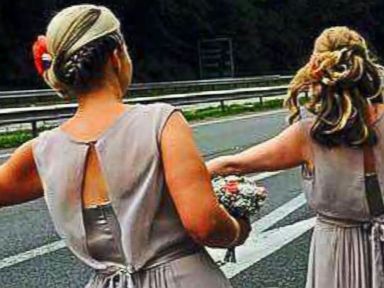 VIDEO: Good Samaritan Gives Stranded Bridesmaids a Lift