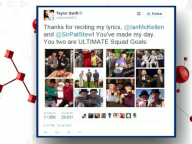 VIDEO: Taylor Swift Honors Ian McKellen, Patrick Stewart