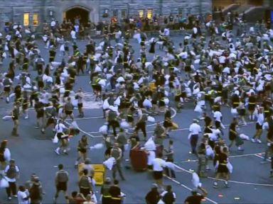 VIDEO: West Point Pillow Fight Turns Ugly When Hard Objects Hidden in Pillowcases 