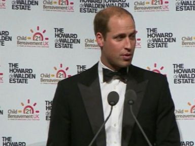 VIDEO: The prince spoke at a dinner for a charity run by one of the late Princess Diana's closest friends.