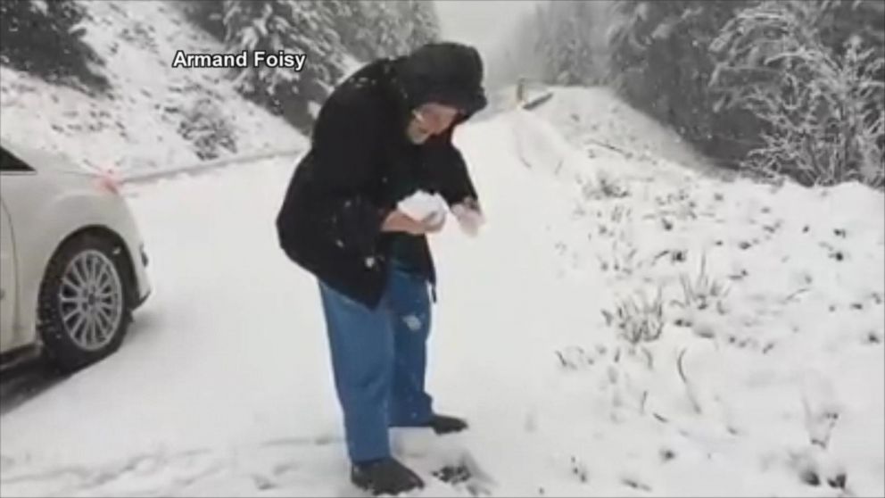 VIDEO: 101-Year-Old Has Grand Time in Snowy Weather