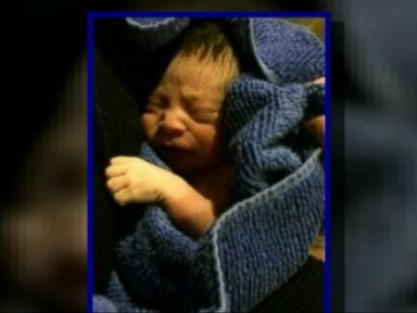 VIDEO: A church custodian found the baby wrapped in cloths and with his umbilical cord still attached.