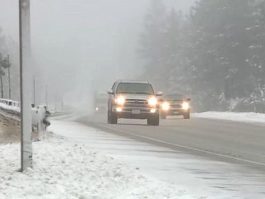 VIDEO: Nearly a foot of snow fell across Northern California, massive waves knocked out power in Washington state.