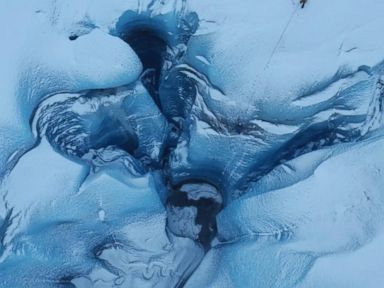 VIDEO: 'GMA' Into the Ice: Drone View of Crumbled Glacier