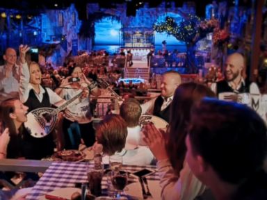 VIDEO: A "Mamma Mia"-themed restaurant in Sweden serves up food and entertainment based on the Greek tavern in the movie.