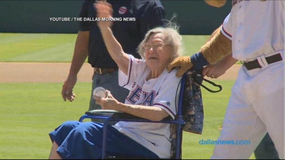 Tyler ISD graduate throws first pitch at Texas Rangers game