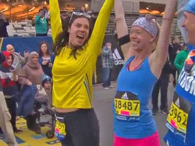 VIDEO: Boston Bombing Survivor Crosses Marathon Finish Line