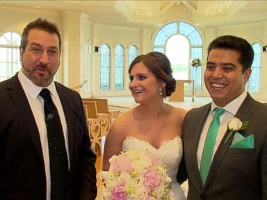 VIDEO: Joey Fatone Chats With Newlyweds After Their Magical Disney Wedding 