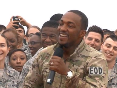 VIDEO: Anthony Mackie Has Huge 'Captain America' Surprise for Langley Air Force Base