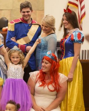 Danielle Koning, 5, got the surprise of a lifetime when princesses showed up to support her in the courtroom. 