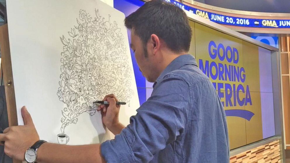 Artist Kerby Rosanes Live Streams an 'Extreme' Coloring Book Drawing - ABC  News